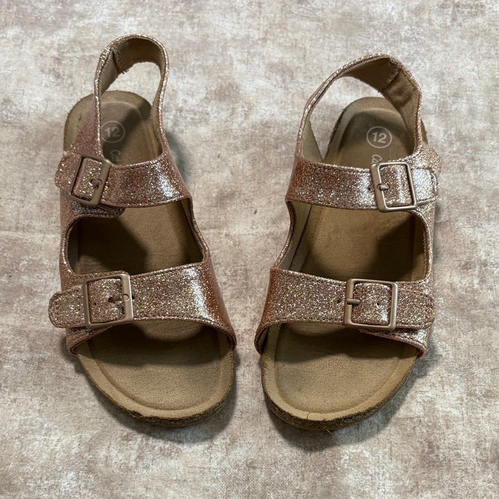 Cat & Jack Sparkly Tan Sandals